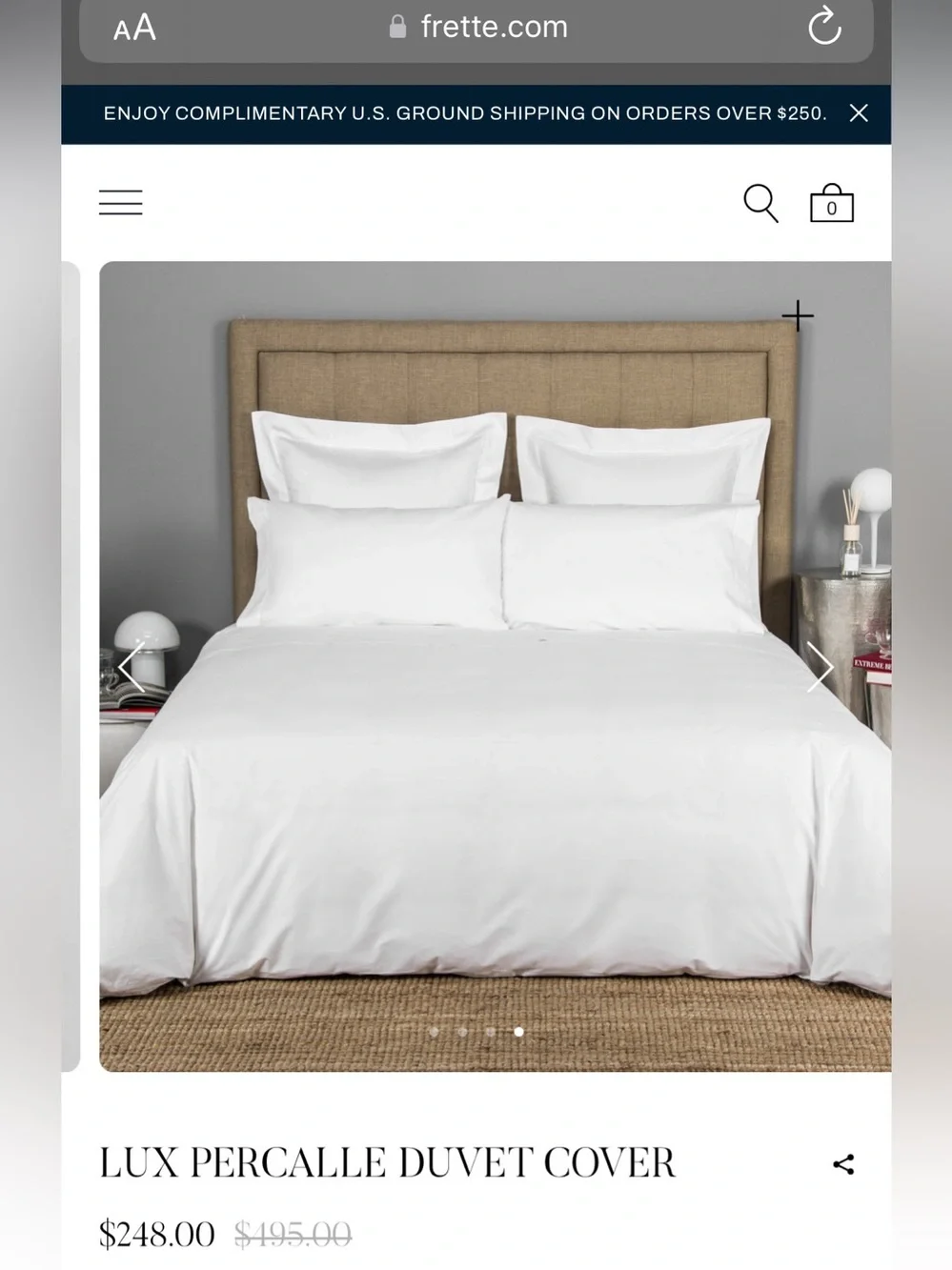 H by Frette King duvet cover and 2 standard 20*32 pillow shams